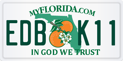 FL license plate EDBK11