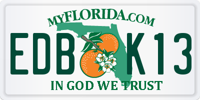 FL license plate EDBK13