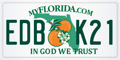 FL license plate EDBK21