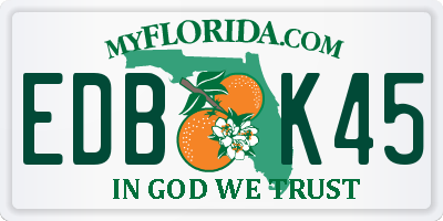 FL license plate EDBK45