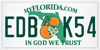 FL license plate EDBK54