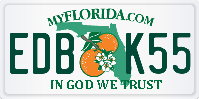 FL license plate EDBK55