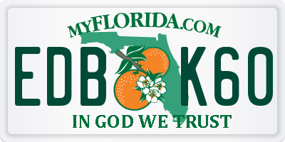 FL license plate EDBK60