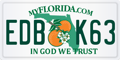 FL license plate EDBK63