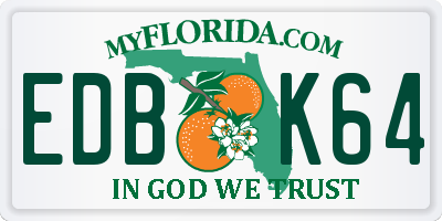 FL license plate EDBK64