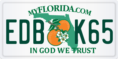 FL license plate EDBK65
