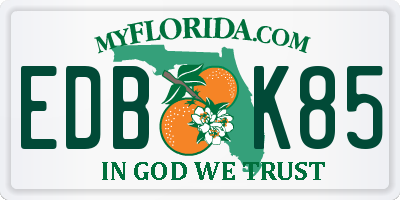 FL license plate EDBK85