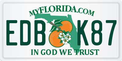 FL license plate EDBK87