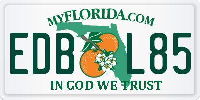FL license plate EDBL85