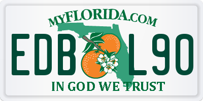 FL license plate EDBL90