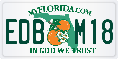 FL license plate EDBM18