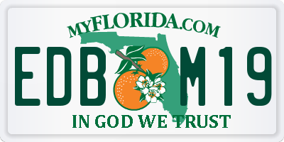 FL license plate EDBM19