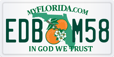 FL license plate EDBM58