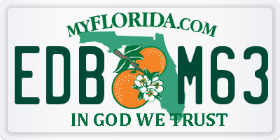 FL license plate EDBM63