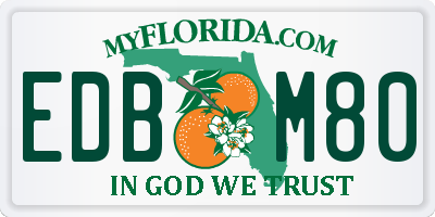 FL license plate EDBM80