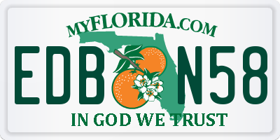 FL license plate EDBN58
