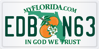 FL license plate EDBN63