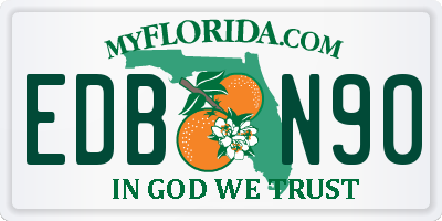 FL license plate EDBN90