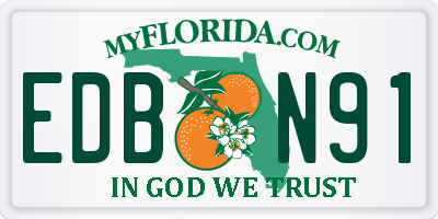 FL license plate EDBN91