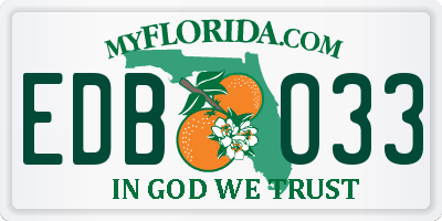 FL license plate EDBO33