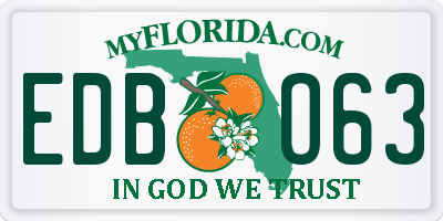 FL license plate EDBO63