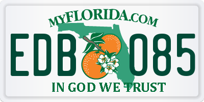 FL license plate EDBO85