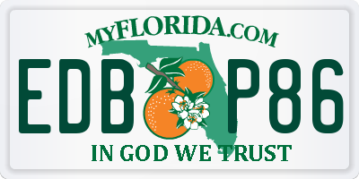 FL license plate EDBP86