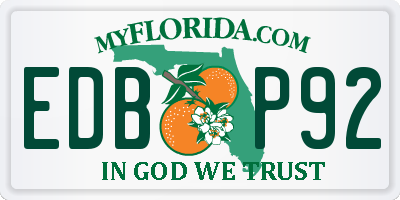 FL license plate EDBP92