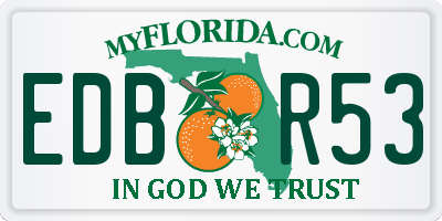 FL license plate EDBR53