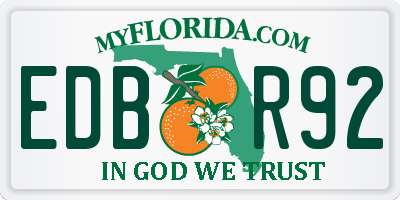 FL license plate EDBR92
