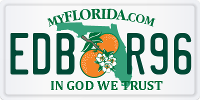 FL license plate EDBR96