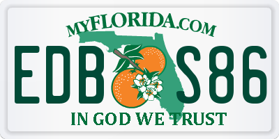 FL license plate EDBS86