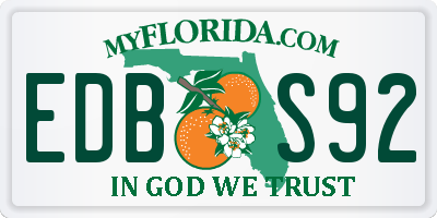 FL license plate EDBS92