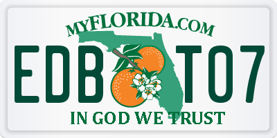 FL license plate EDBT07