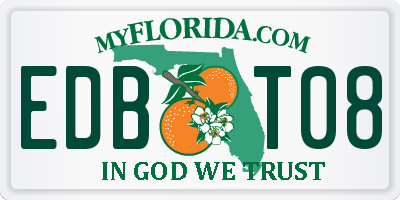 FL license plate EDBT08