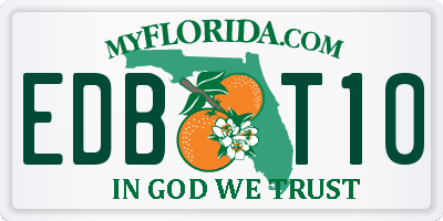 FL license plate EDBT10