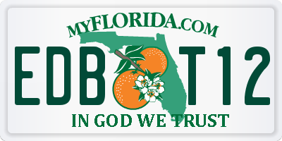 FL license plate EDBT12
