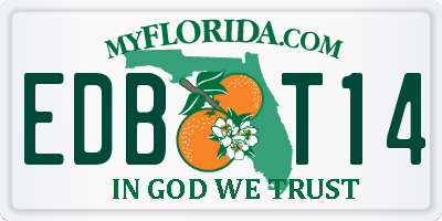 FL license plate EDBT14