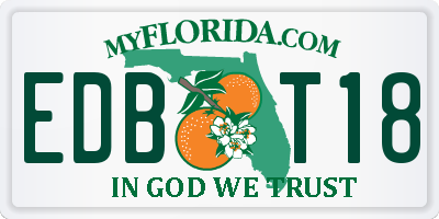 FL license plate EDBT18