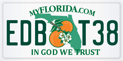 FL license plate EDBT38
