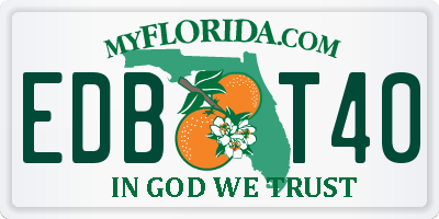 FL license plate EDBT40