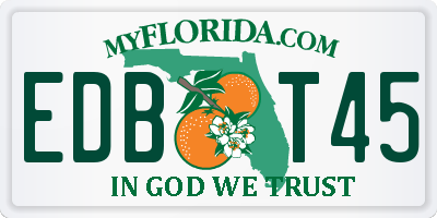 FL license plate EDBT45