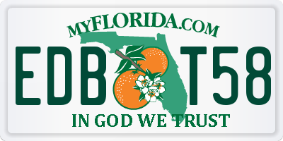 FL license plate EDBT58