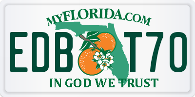 FL license plate EDBT70