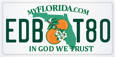 FL license plate EDBT80