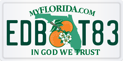 FL license plate EDBT83