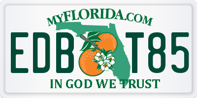 FL license plate EDBT85