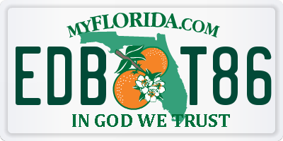 FL license plate EDBT86