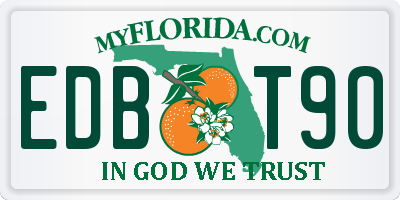 FL license plate EDBT90