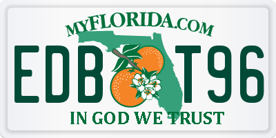 FL license plate EDBT96